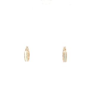 Pendientes de oro blanco de 10 quilates con circonita cúbica de 15 mm