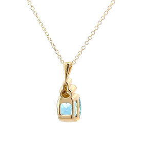 Colgante de diamantes y topacio azul suizo de oro amarillo de 10 quilates, 18 "