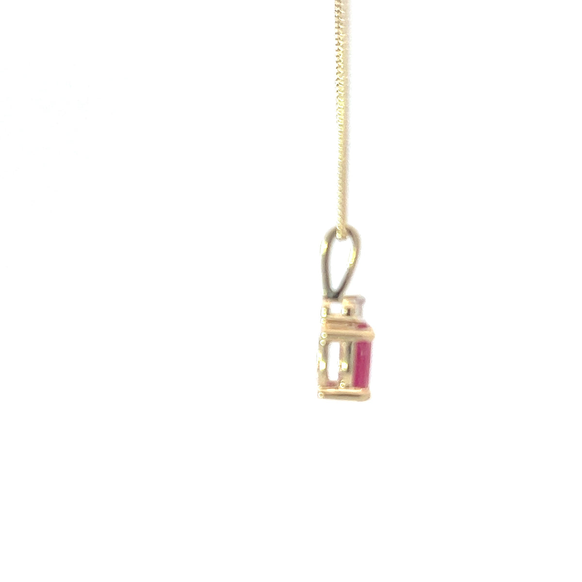 10K Yellow Gold Ruby and Diamond Necklace, 18&quot;