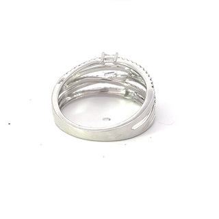 Anillo de diamantes en oro blanco de 14 quilates - talla 6,5