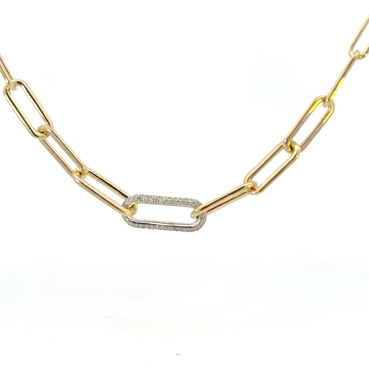 Collar de diamantes de 0,82 quilates en oro amarillo de 10 quilates - 18&quot;