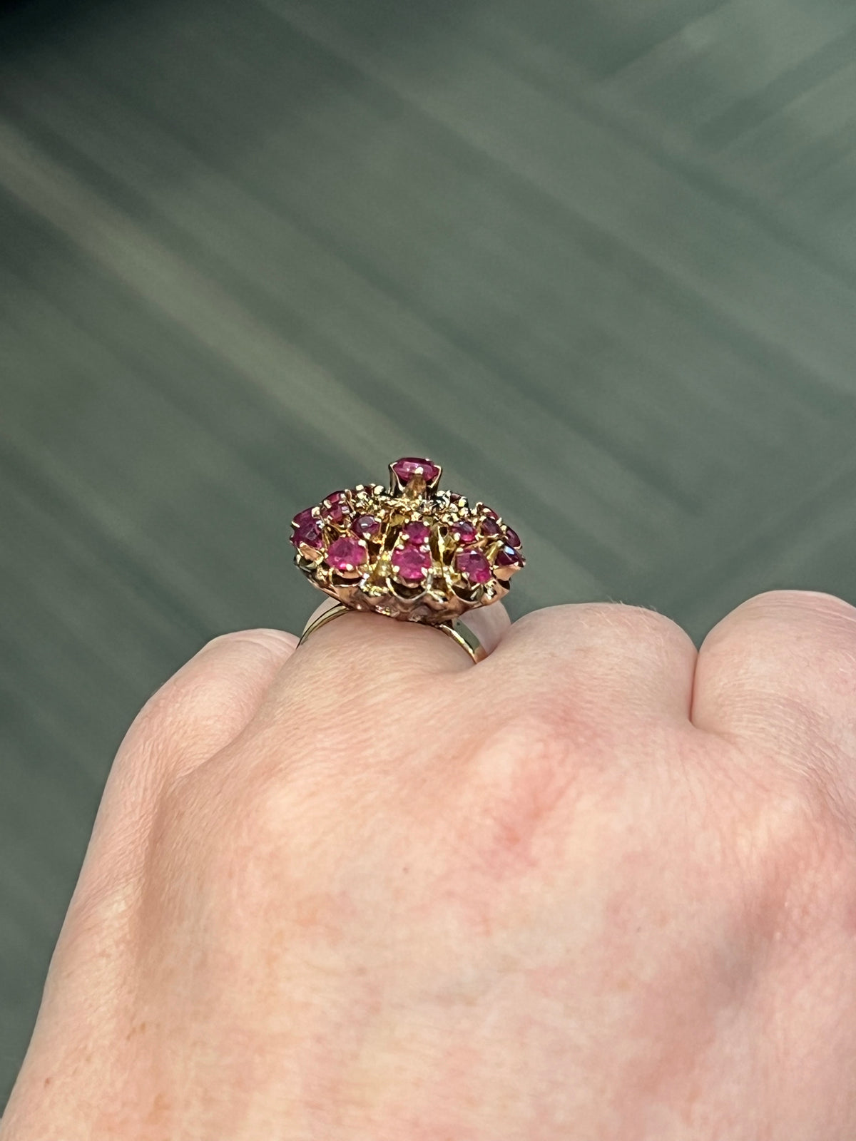 Previously Loved - Antique Ruby Cluster Ring