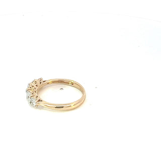 Anillo de diamantes en oro amarillo de 14 quilates - talla 6,5