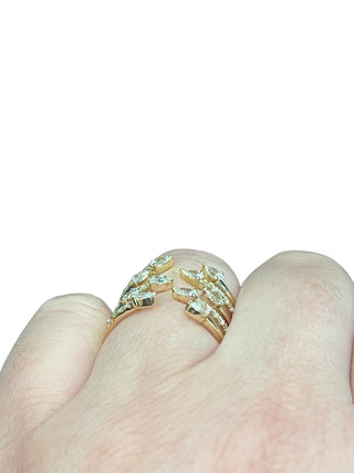 Anillo de diamantes en oro amarillo de 14 quilates - talla 6,5
