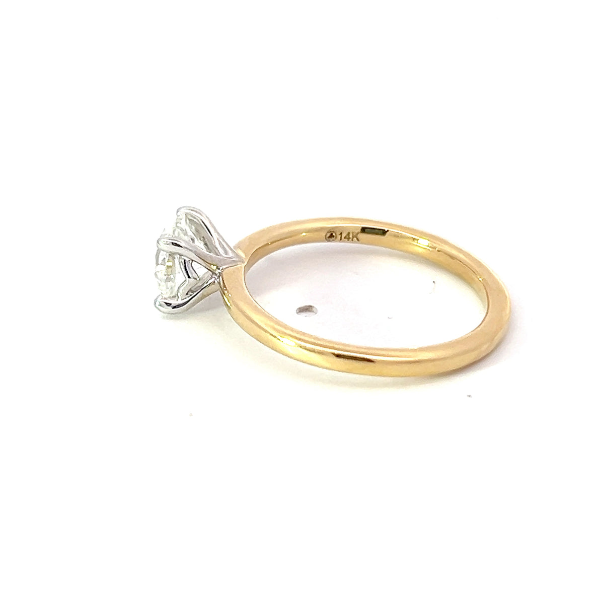 14K Yellow Gold 1.01cttw Round Brilliant Cut Canadian Diamond Engagement Ring