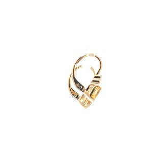 Aretes de oro amarillo de 10 quilates con citrino de 4 mm y diamantes de 0,02 quilates