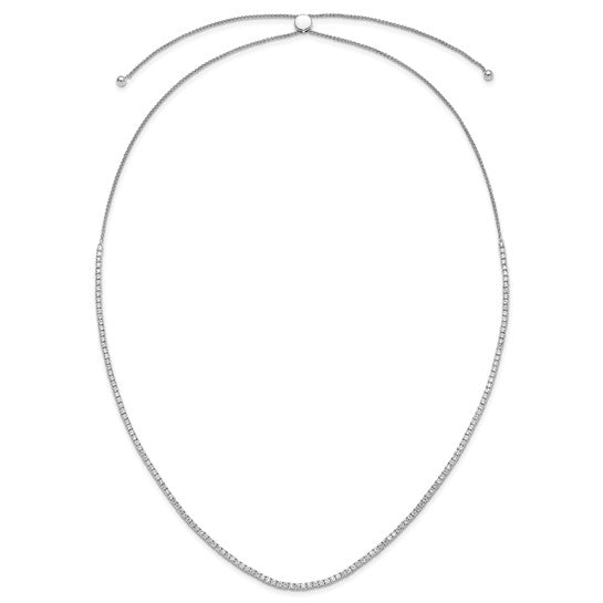 Collar Bolo estilo tenis con diamantes cultivados en laboratorio de 14 kw y 5,00 quilates - Ajustable hasta 26&quot;