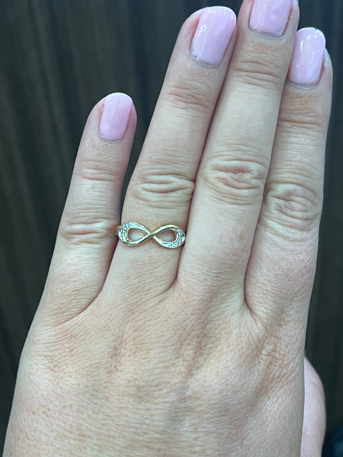 10K Yellow Gold 0.06cttw Infinity Diamond Ring