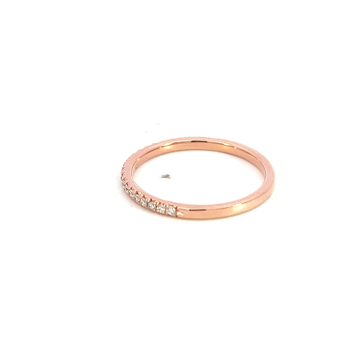 10K Rose Gold 0.15cttw Diamond Pave Ring, size 6.75