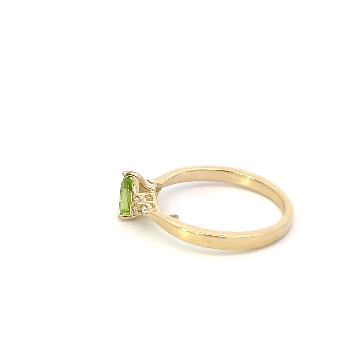 10K Yellow Gold Peridot and Diamond Ring