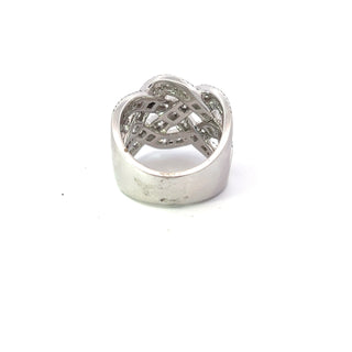 Anillo de diamantes en oro blanco de 14 quilates - talla 6,5