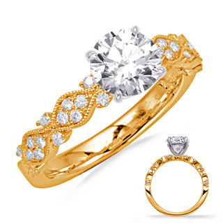14K Round Brilliant Cut Diamond Ring