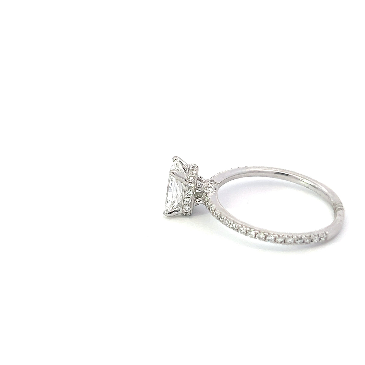 18K White Gold 1.28cttw Radiant Lab Grown Diamond Engagement Ring