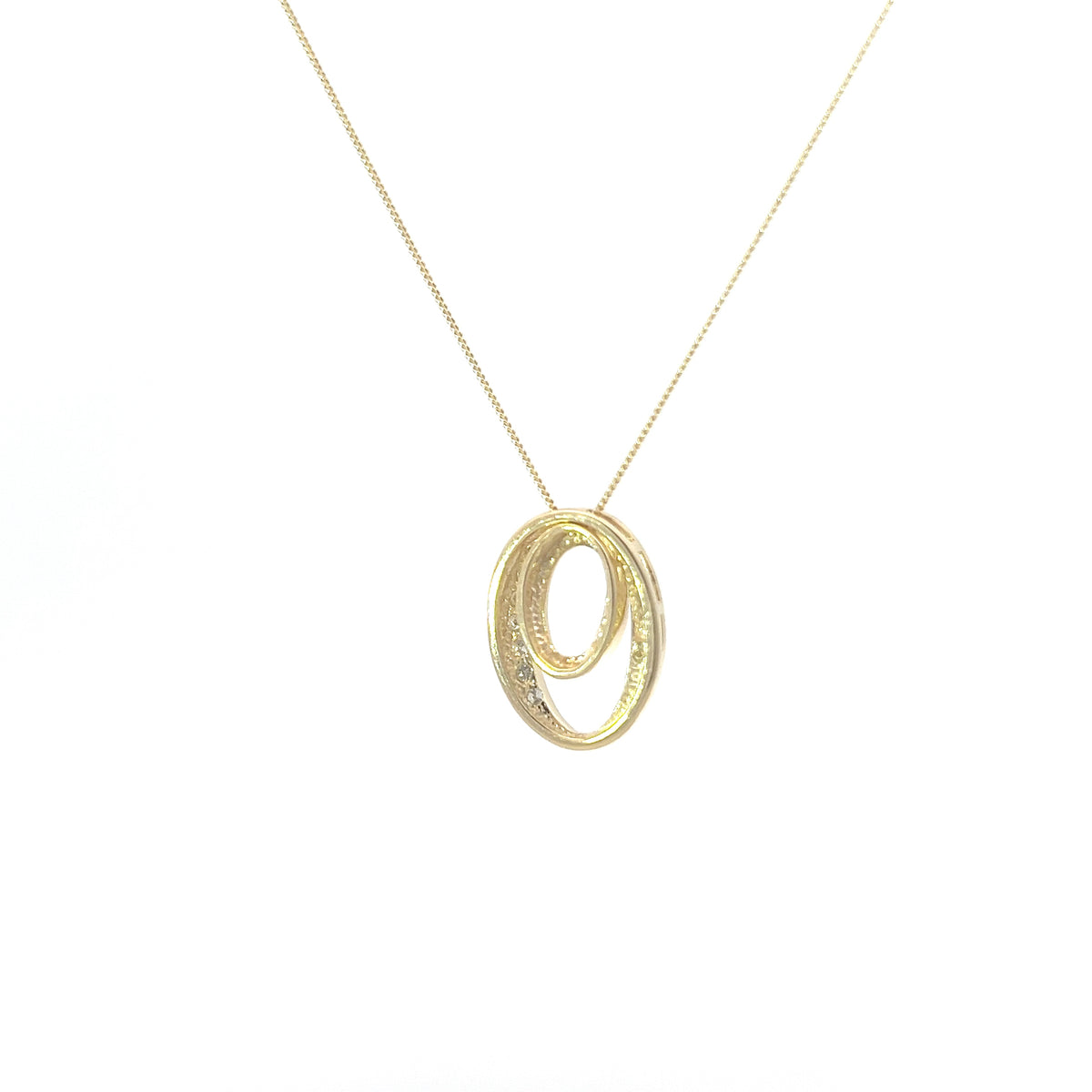 10K Yellow Gold 0.10cttw Diamond Pendant, 18&quot;