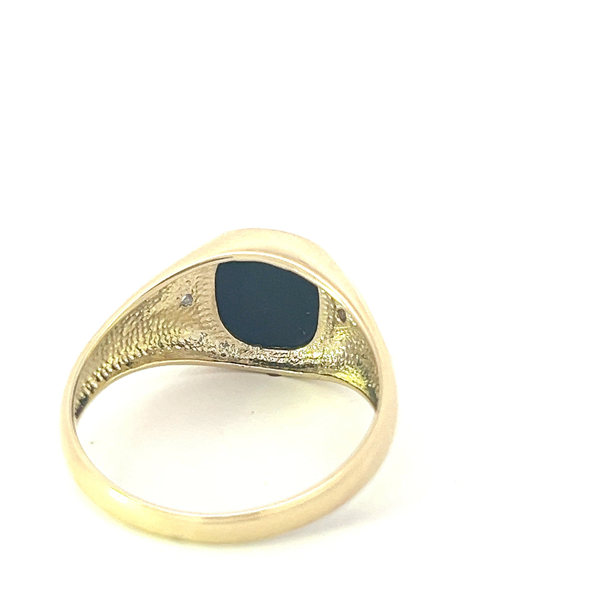 10K Yellow Gold Onyx and 0.02cttw Diamond Gents Ring, size 10