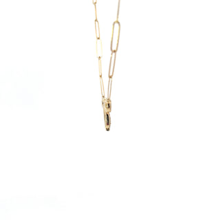 Collar con lazo de diamantes de 0,24 quilates en oro amarillo de 14 quilates, 18"