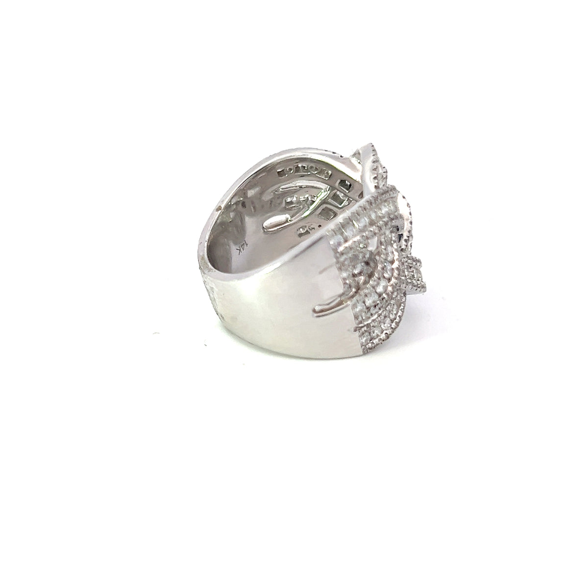 Anillo de diamantes en oro blanco de 14 quilates - talla 6,5