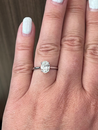 18K White Gold 1.24cttw Oval Lab Grown Diamond Solitaire Engagement Ring