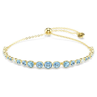 Swarovski Imber bracelet, Round cut, Blue, 18K gold finish 5757824