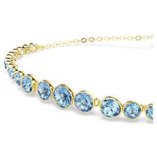 Swarovski Imber bracelet, Round cut, Blue, 18K gold finish 5757824