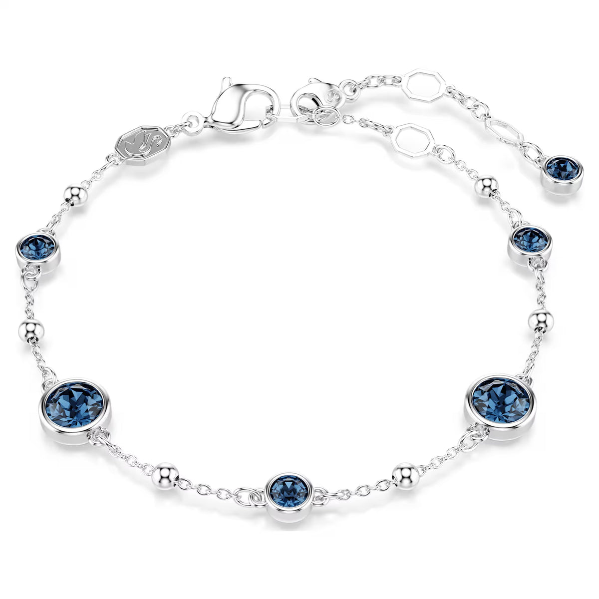 Swarovski Imber bracelet, Round cut, Blue, Rhodium plated 5730679