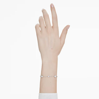Swarovski - Brazalete Hyperbola, Corazón, Azul, Baño de rodio - 5680393 