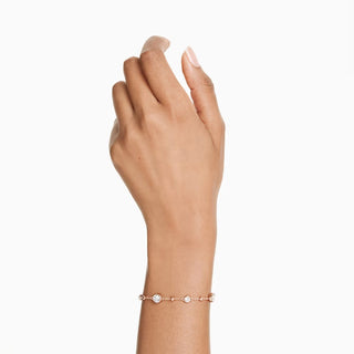 Swarovski Imber bracelet, Round cut, White, Rose gold-tone plated 5730677