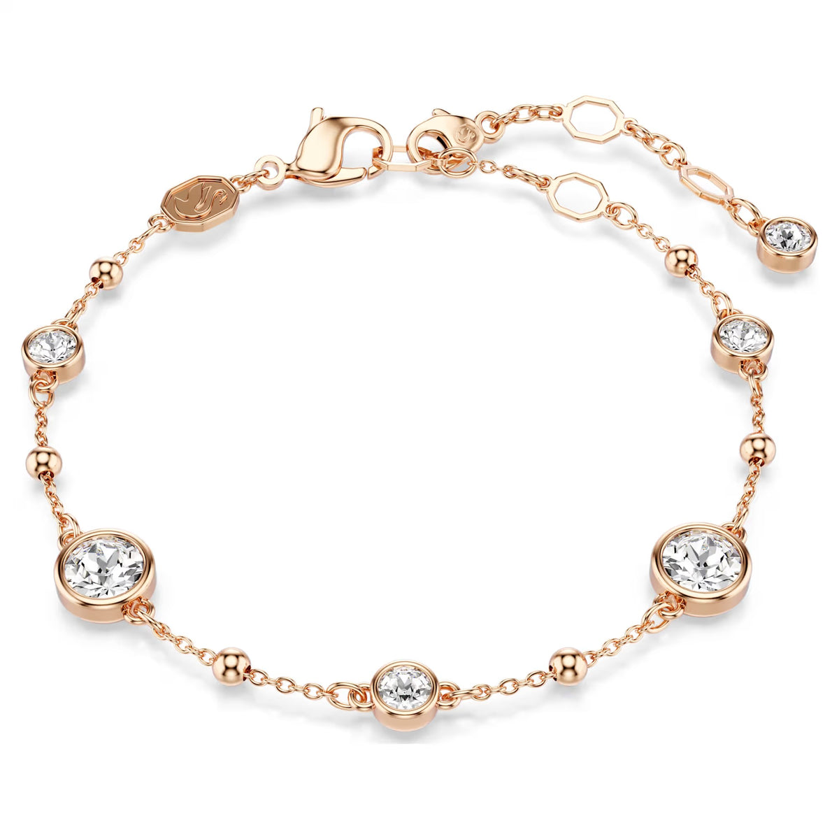 Swarovski Imber bracelet, Round cut, White, Rose gold-tone plated 5730677