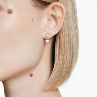 Swarovski - Imber earring jackets, Asymmetrical design, Mixed cuts, White, Gold-tone plated 5705461
