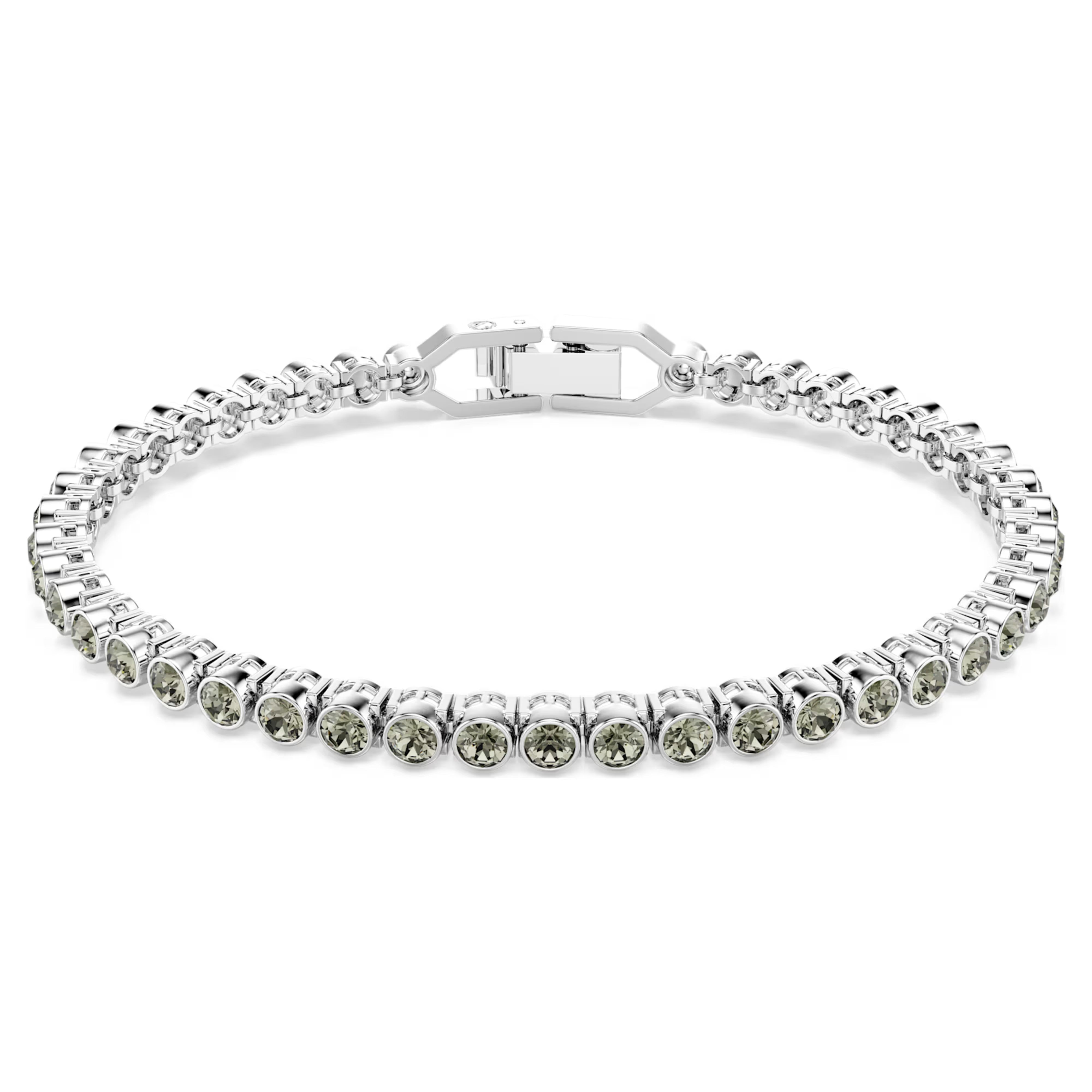 Swarovski Imber Emily Tennis bracelet, Round cut, Black, Rhodium plated 5734238
