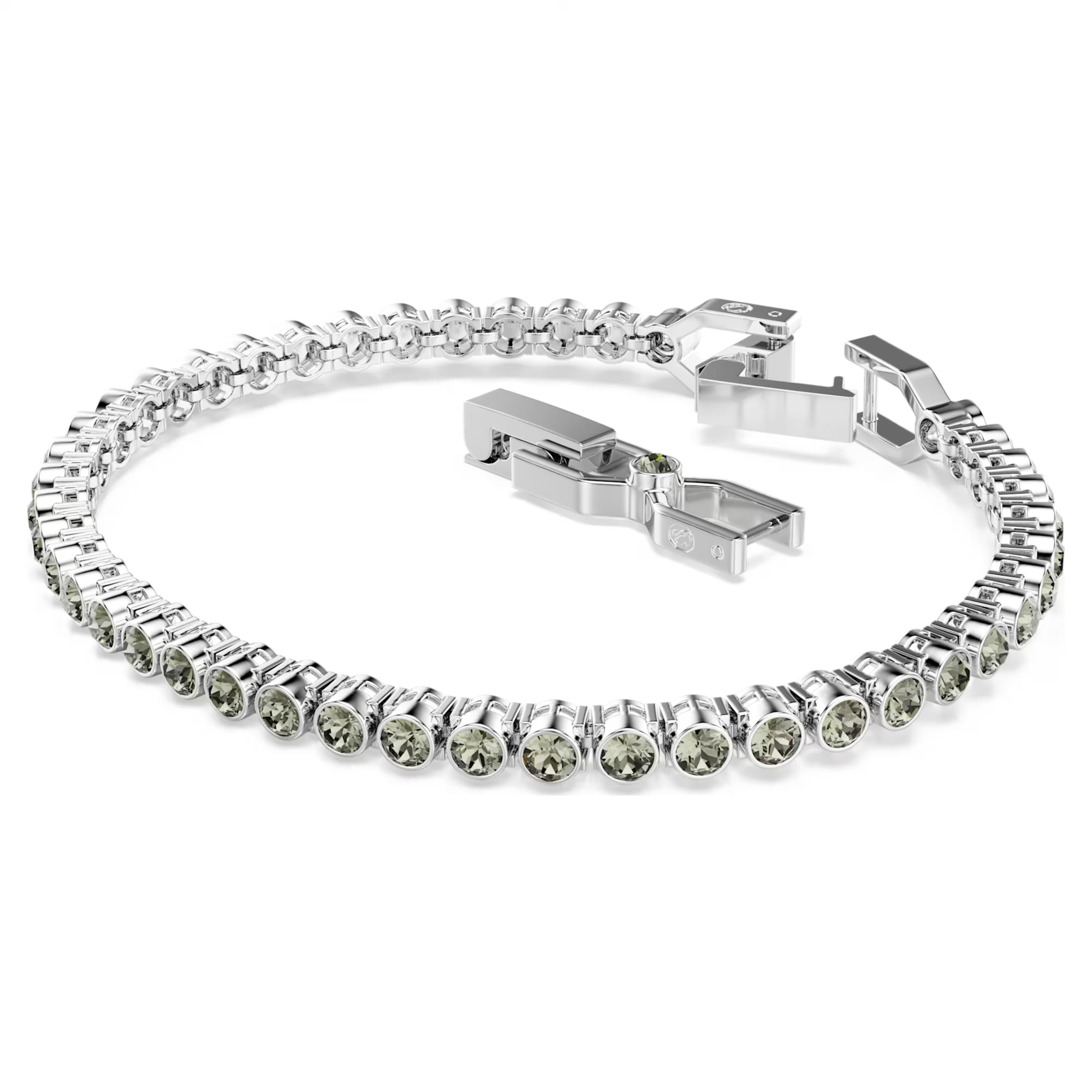 Swarovski Imber Emily Tennis bracelet, Round cut, Black, Rhodium plated 5734238