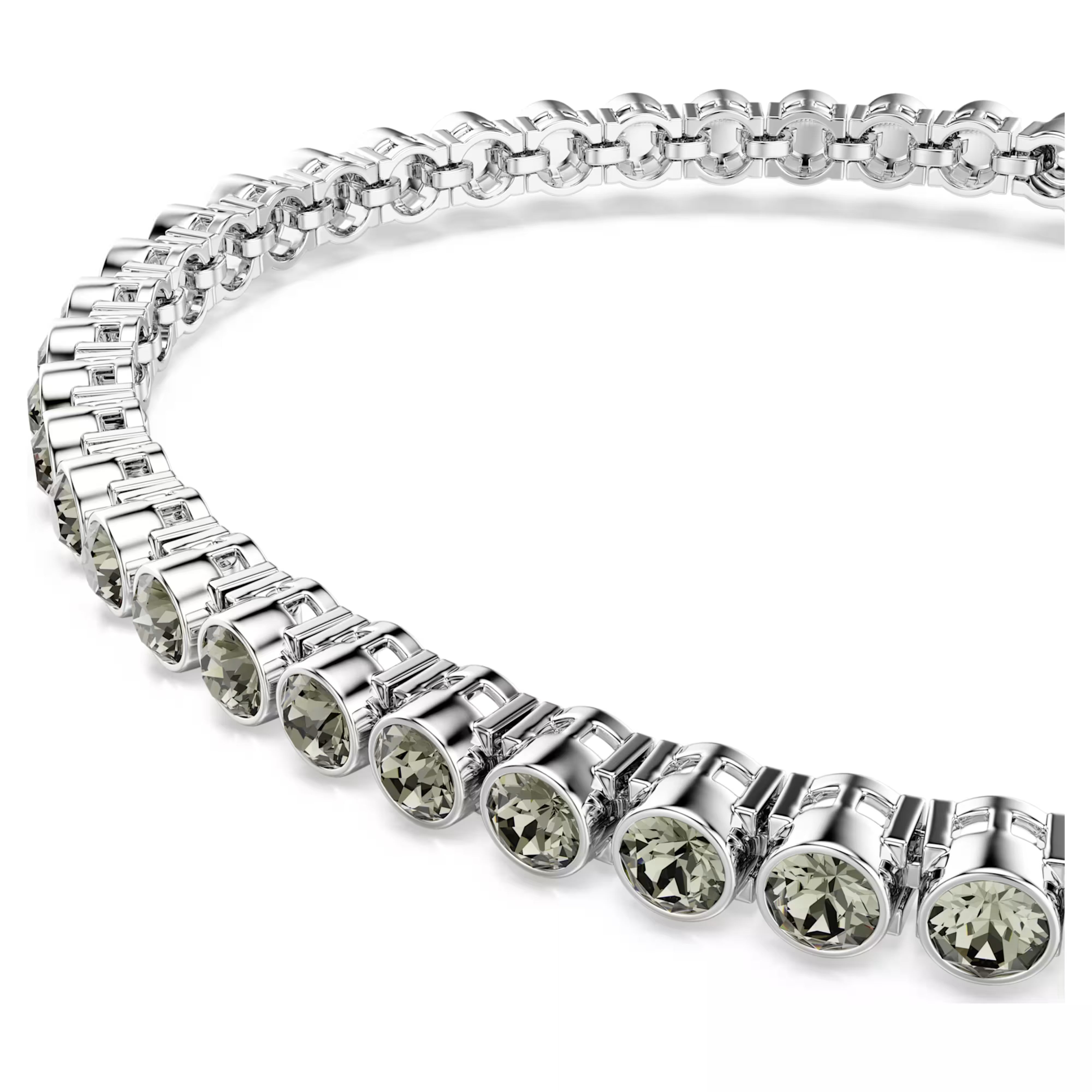 Swarovski Imber Emily Tennis bracelet, Round cut, Black, Rhodium plated 5734238