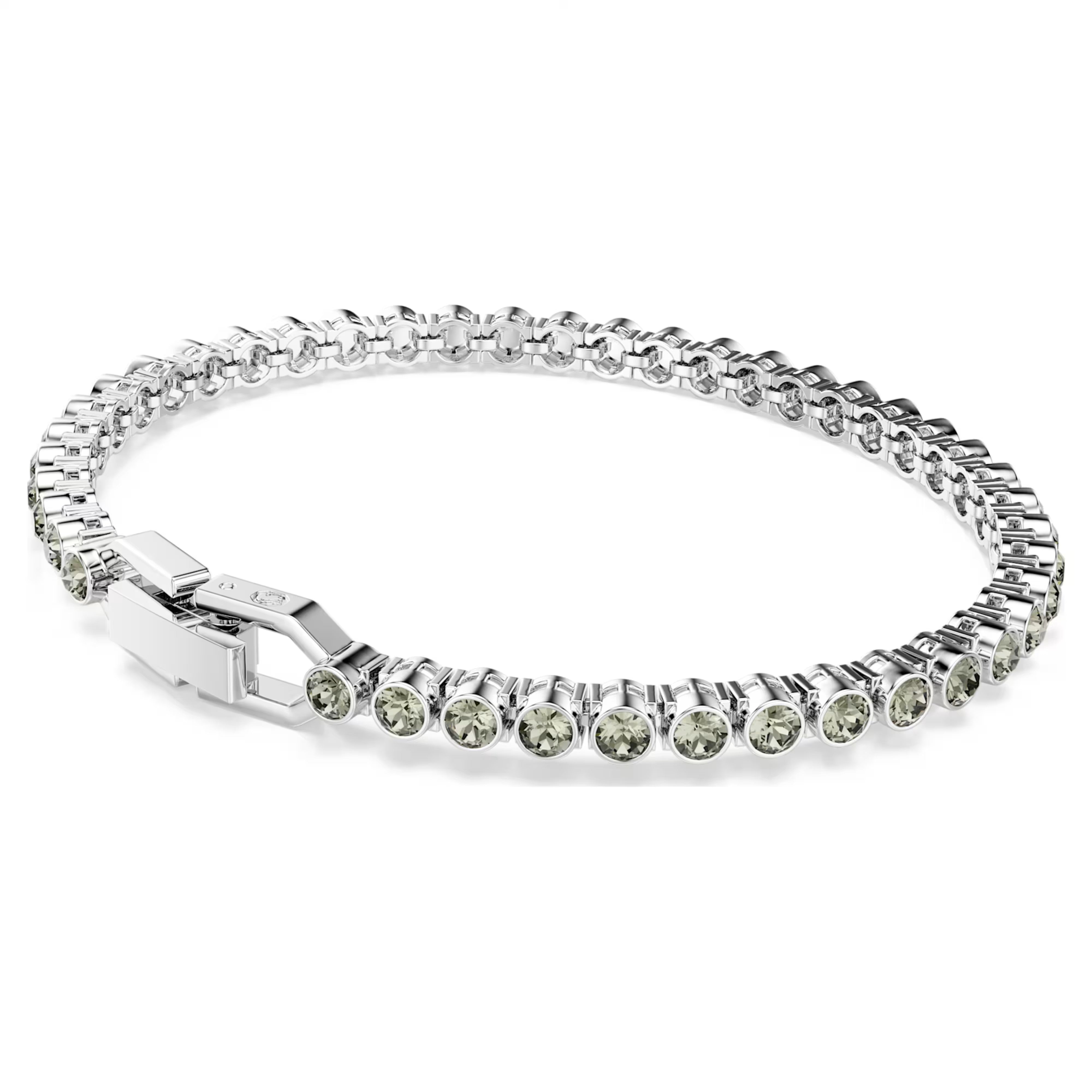 Swarovski Imber Emily Tennis bracelet, Round cut, Black, Rhodium plated 5734238