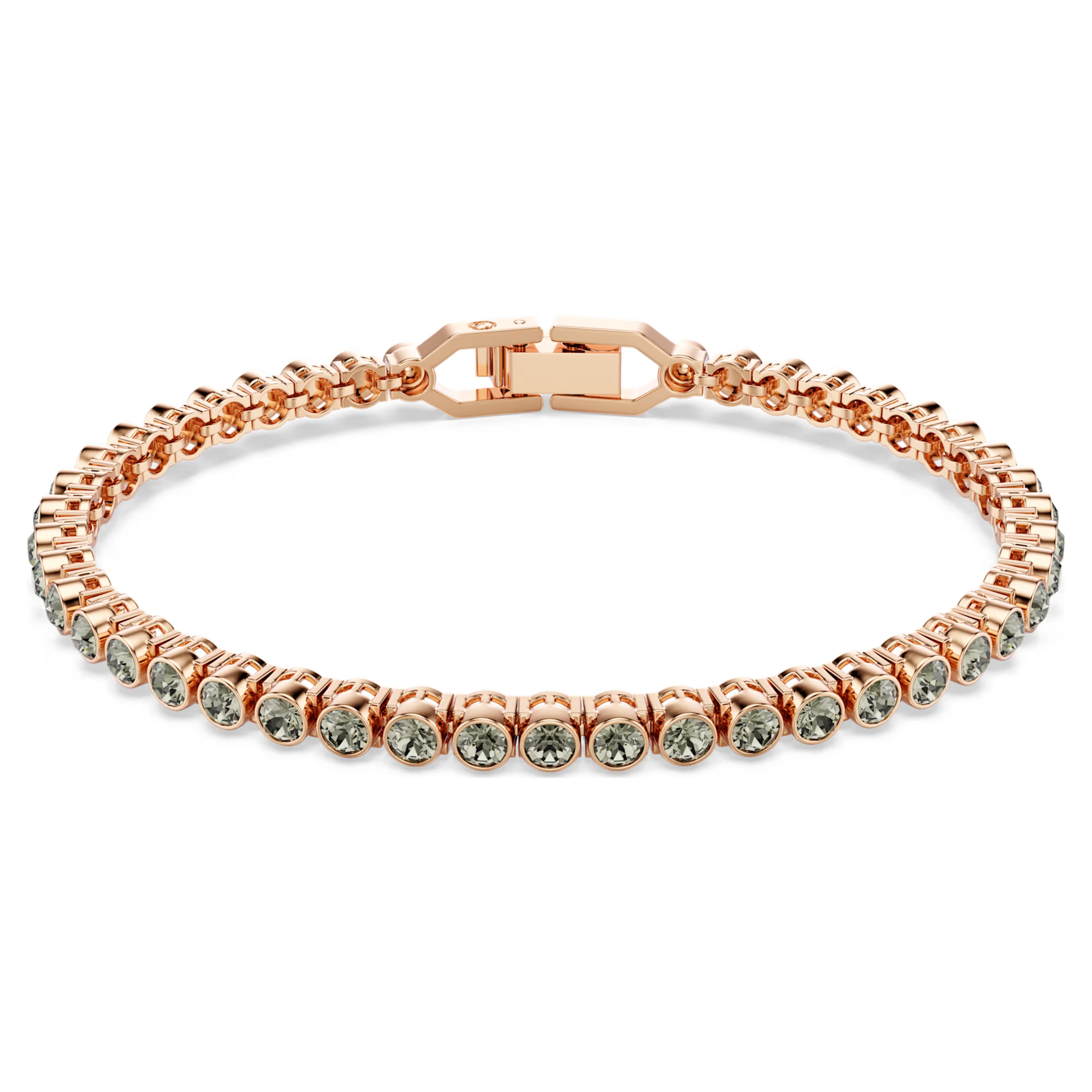 Swarovski Imber Emily Tennis bracelet, Round cut, Black, Rose gold-tone plated 5734240