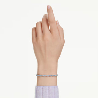 Swarovski Imber Emily Tennis bracelet, Round cut, Blue, Rhodium plated 5734239