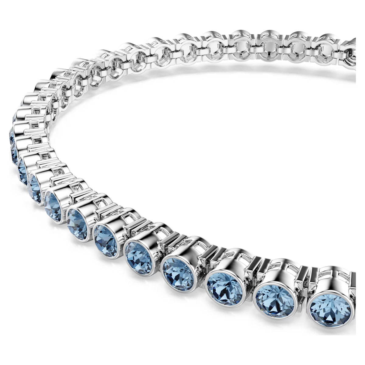 Swarovski Imber Emily Tennis bracelet, Round cut, Blue, Rhodium plated 5734239