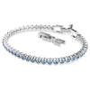 Swarovski Imber Emily Tennis bracelet, Round cut, Blue, Rhodium plated 5734239