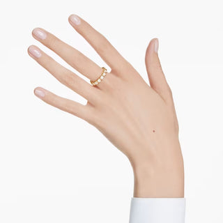 Swarovski - Imber ring, Round cut, White, Gold-tone plated 5714309