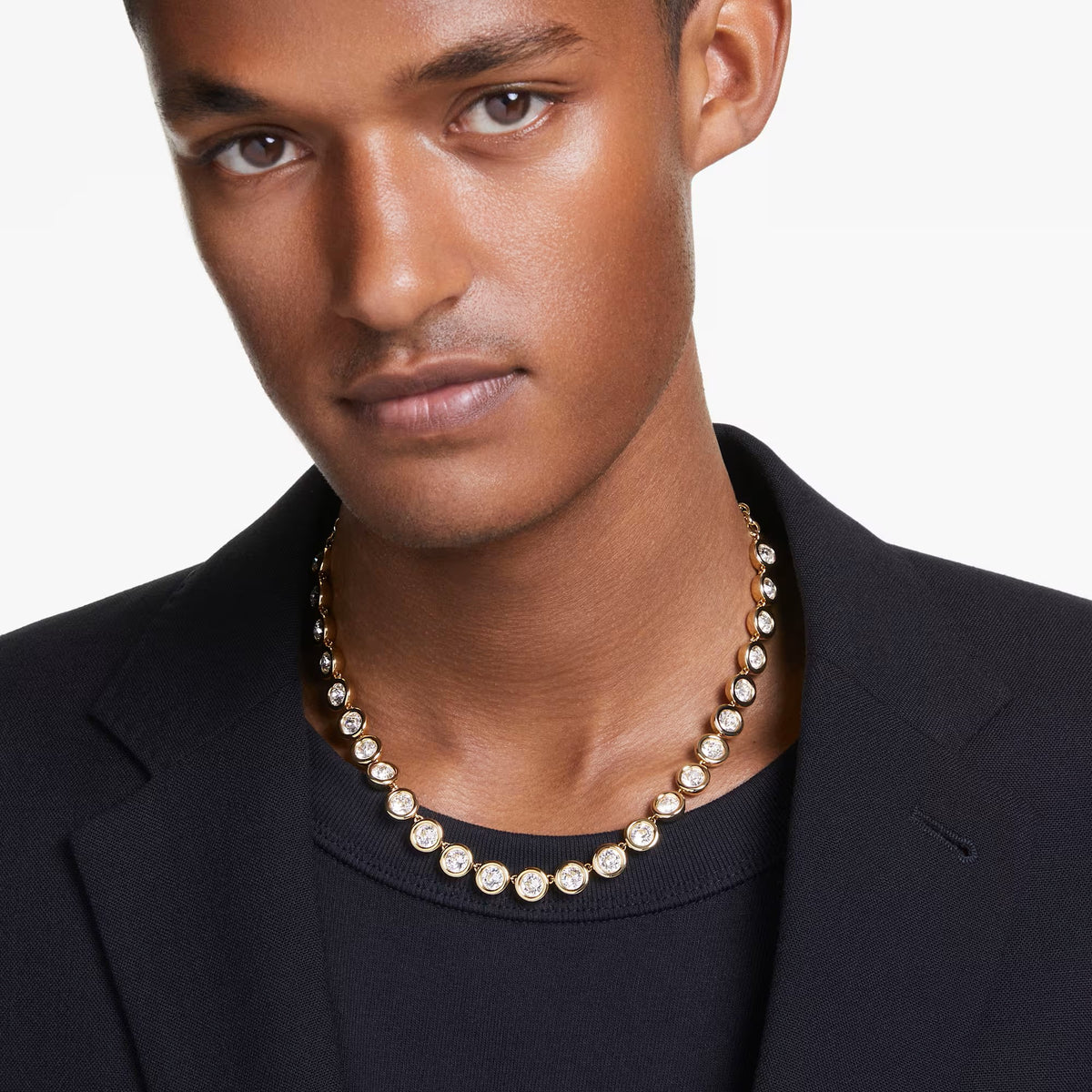 Swarovski -Imber necklace, Round cut, White, Gold-tone plated - 5682585
