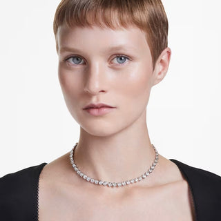 Collar Swarovski Imber Tennis, Talla redonda, Blanco, Baño de rodio - 5682595 