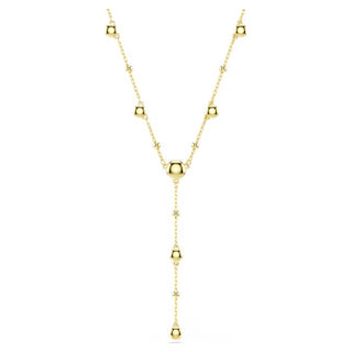 Swarovski - Imber Y necklace Round cut, White, 18k gold plated - 5684510