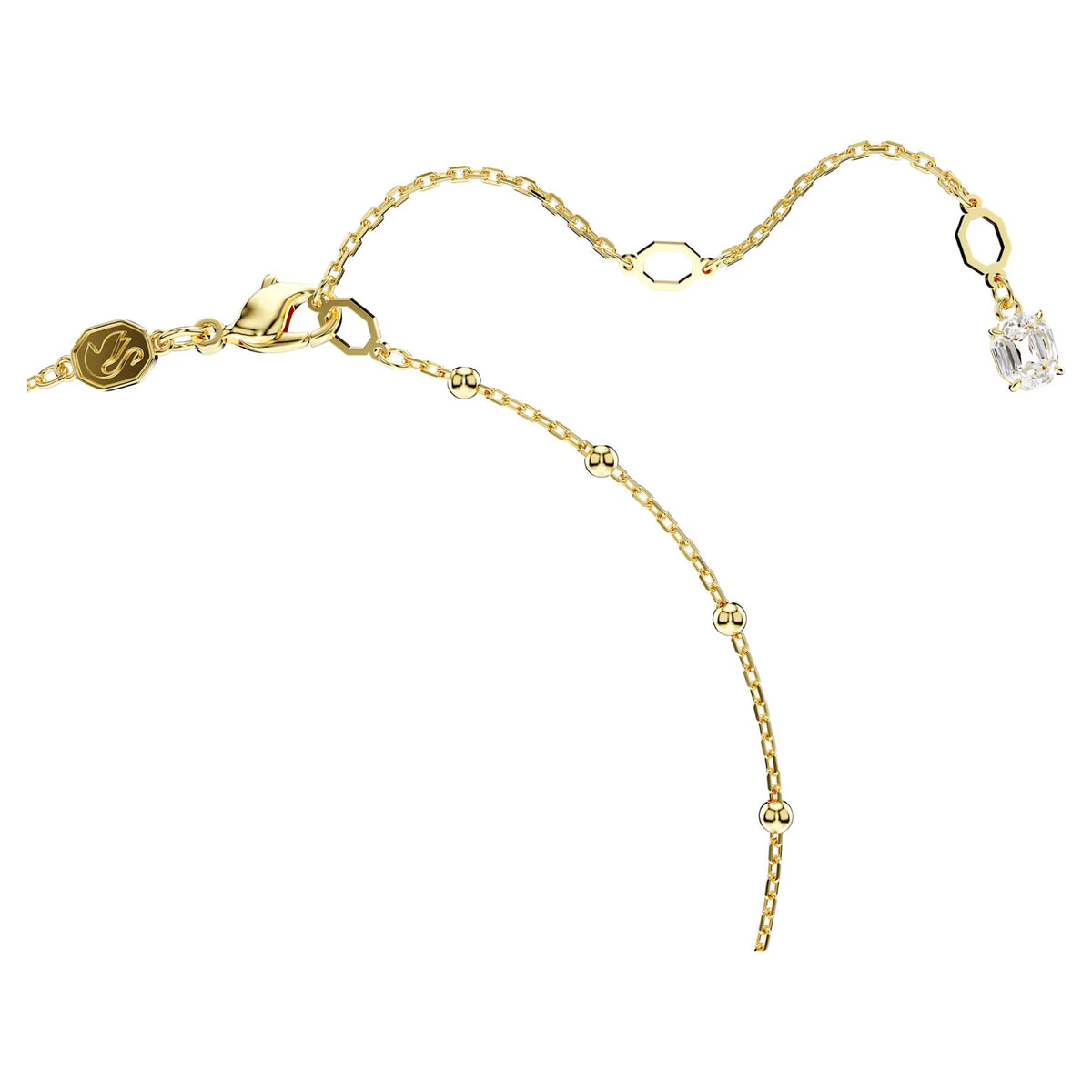 Swarovski - Imber Y necklace Round cut, White, 18k gold plated - 5684510
