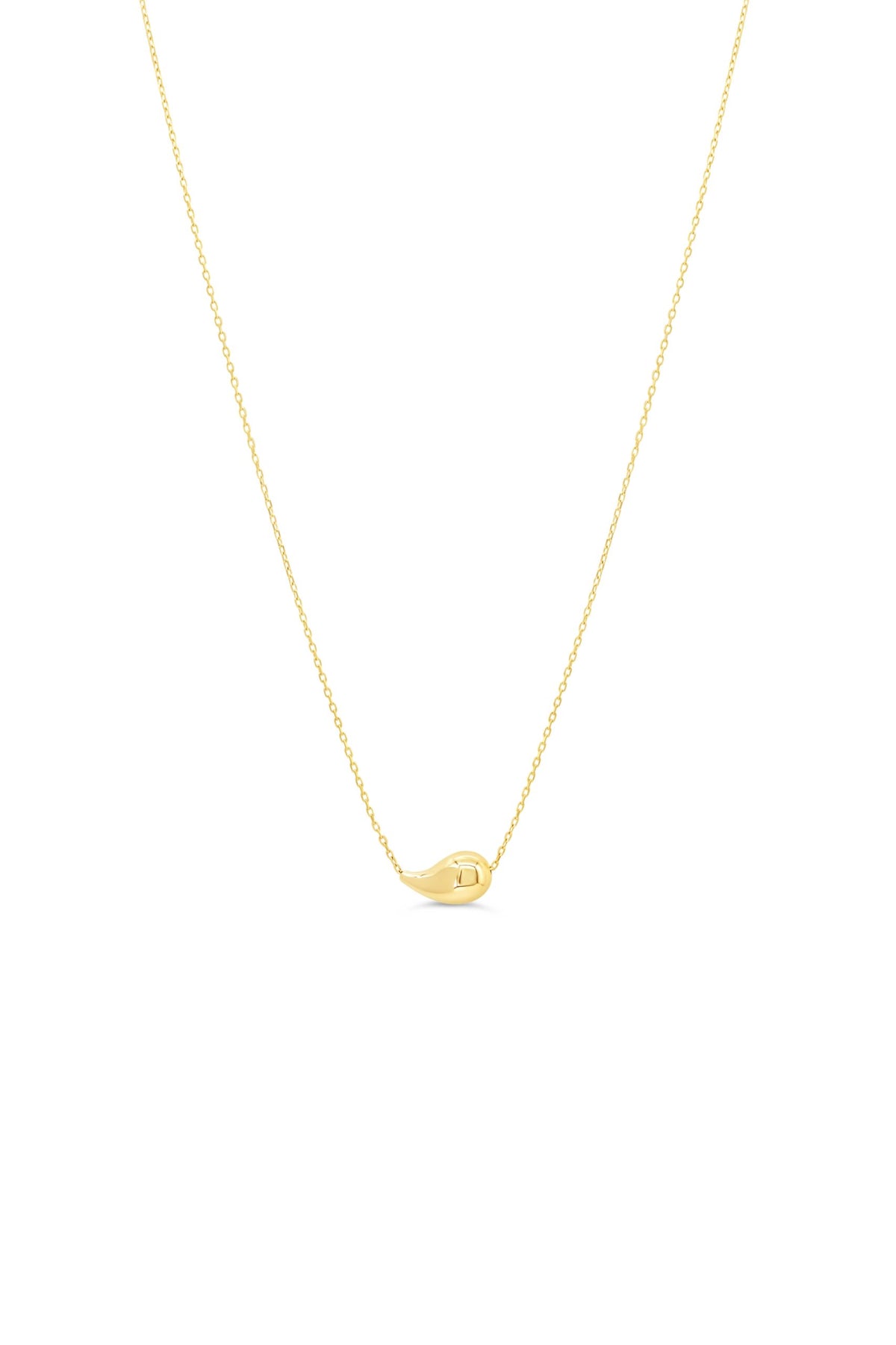 10K Yellow Gold Rain Drop Necklace - 16-18"