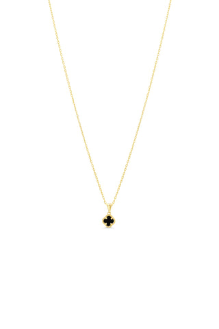 10K Yellow Gold Black Onyx Clover Charm