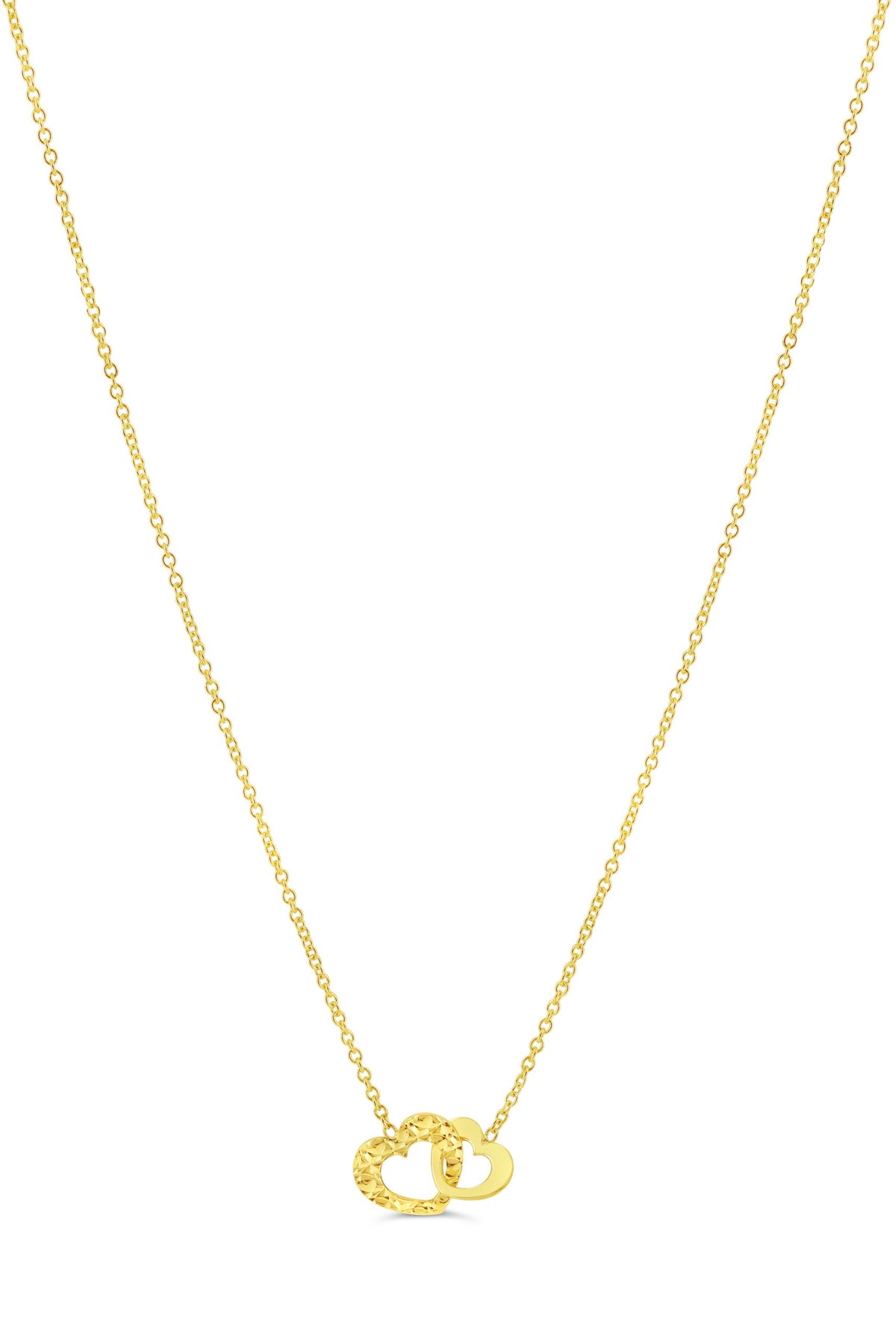 10K Yellow Gold Heart Necklace - 16-18"