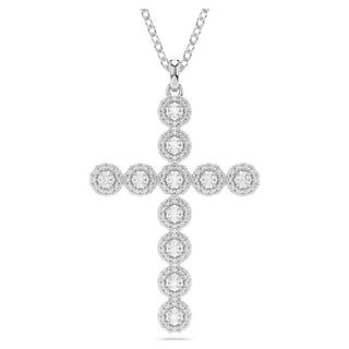 Swarovski Insigne pendant Mixed cuts, Cross, White, Rhodium plated 5675573