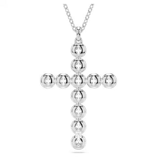 Swarovski Insigne pendant Mixed cuts, Cross, White, Rhodium plated 5675573
