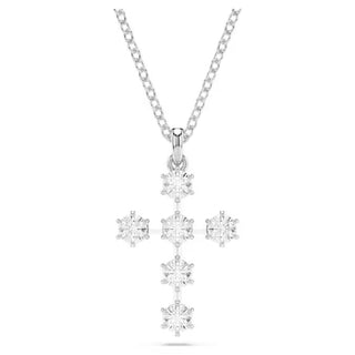 Swarovski Insigne pendant Round cut, Cross, White, Rhodium plated  5675576