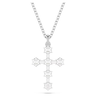 Swarovski Insigne pendant Round cut, Cross, White, Rhodium plated  5675576