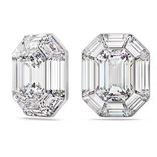 Swarovski - Lucent clip earrings, Octagon cut, White - 5698525 Discontinued